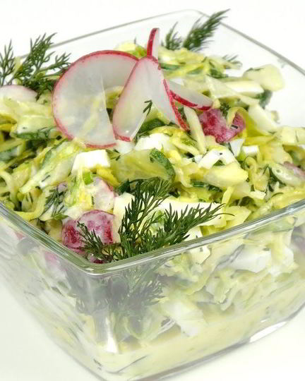 Рецепт простого и легкий салат без майонеза