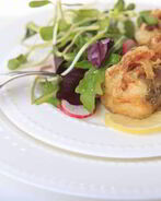 Рыбный салат грибами