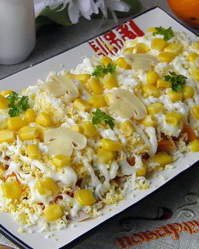 Салат из курицы с майонезом