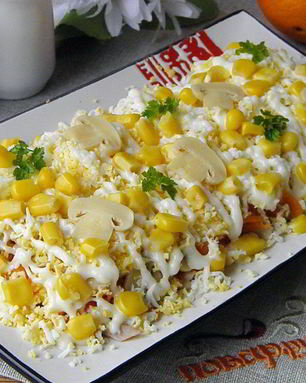 Салат из курицы с майонезом