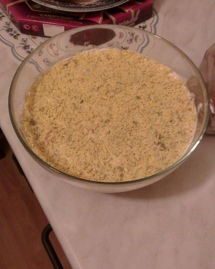 Рецепт мимозы с горбушей и картофелем