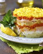 Мимоза с семгой