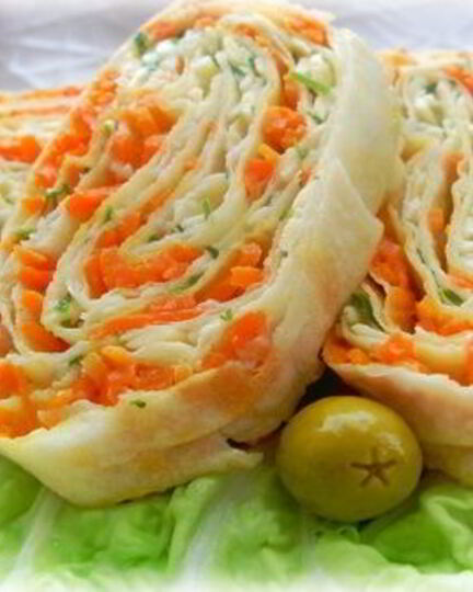 Рецепт рулета мимоза из лаваша