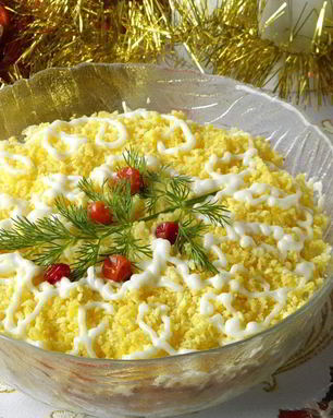 Салат Мимоза новогодний