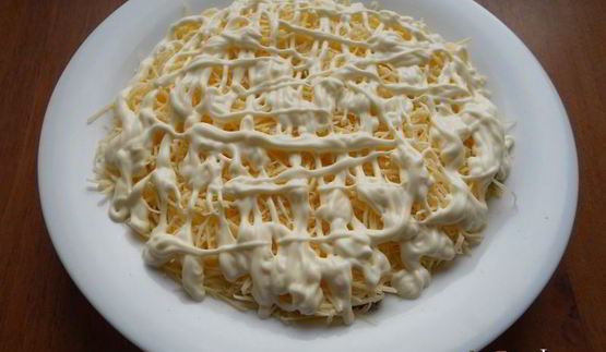 салат мимоза с картофелем и твердым сыром