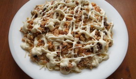 салат мимоза с картофелем и твердым сыром