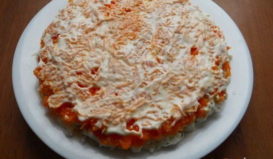 салат мимоза с картофелем и твердым сыром