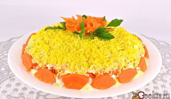 салат мимоза с картофелем и твердым сыром