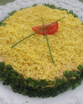 Салат Мимоза с консервой