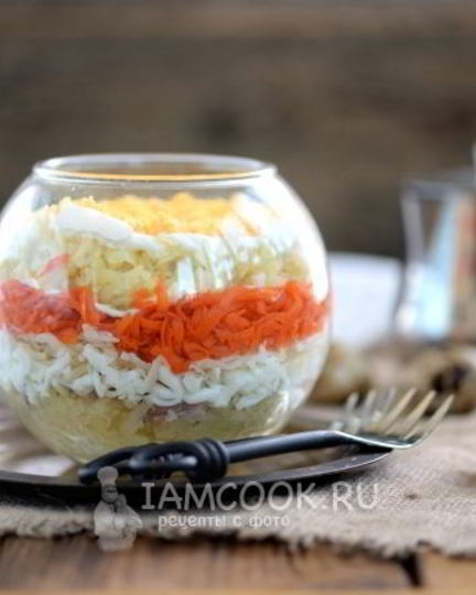 Рецепт салата мимоза с печенью трески