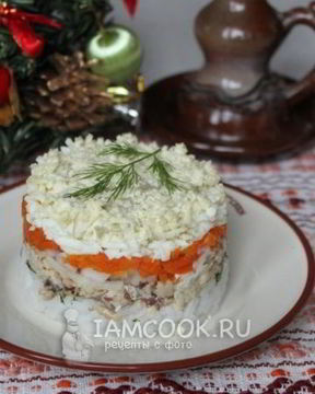 Салат Мимоза с рисом