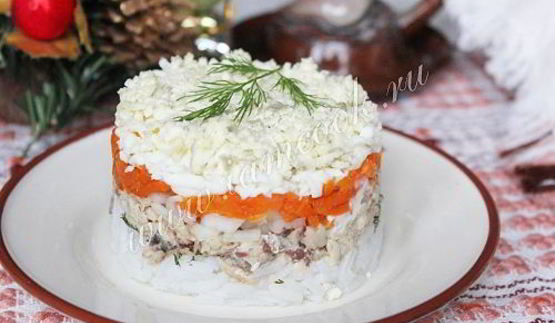 салат мимоза с рисом