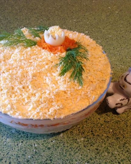 Рецепт салата мимоза с сайрой