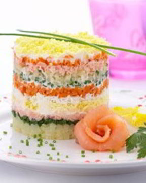 Салат Мимоза с семгой