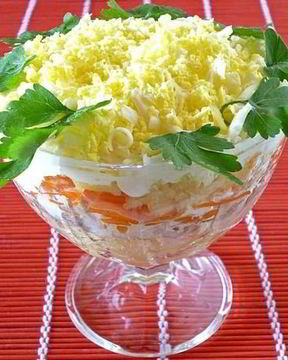 Салат Мимоза со сливочным маслом