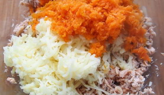 салатные шарики мимоза