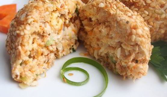 салатные шарики мимоза