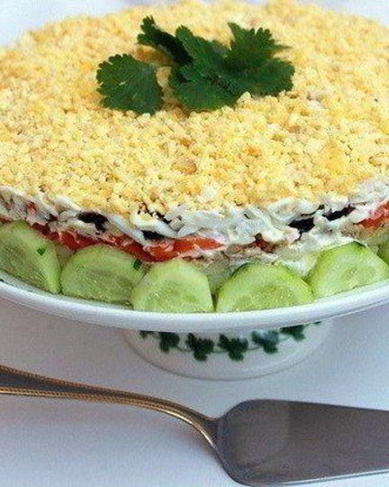 Рецепт салата печень трески под шубой