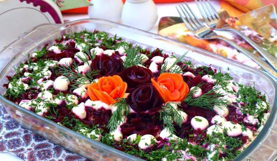 сельдь под шубой с яблоком