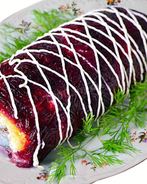 Селедка под шубой с яблоком рулетом