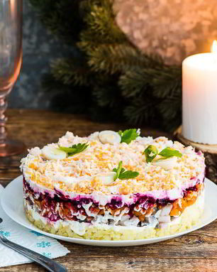 Селедка под шубой с яблоком