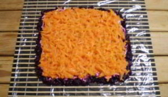 селедка под шубой в виде рулета