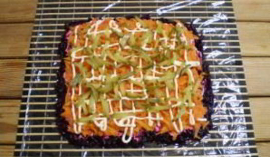 селедка под шубой в виде рулета