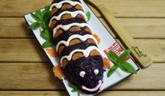 селедка под шубой в виде рулета