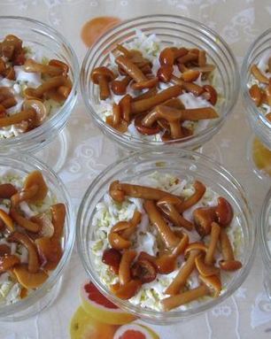 Салат с фасолью и грибами