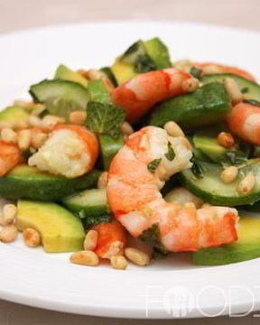 Салат с креветками и авокадо