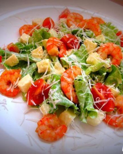 Рецепт салат с яблоком и креветками