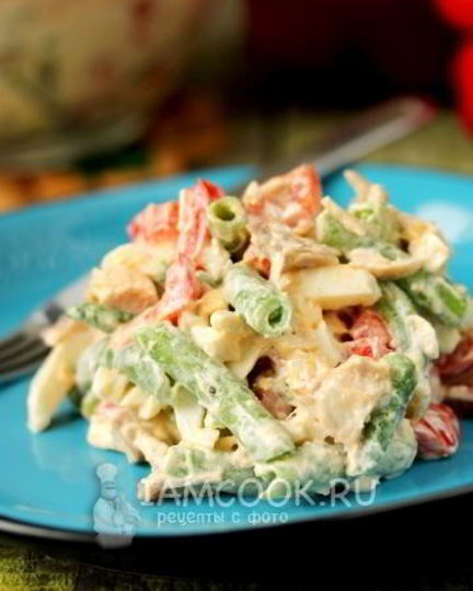 Рецепт салата шедевр с курицей и сладким перцем