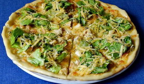 пицца цезарь в духовке на дрожжевом тесте