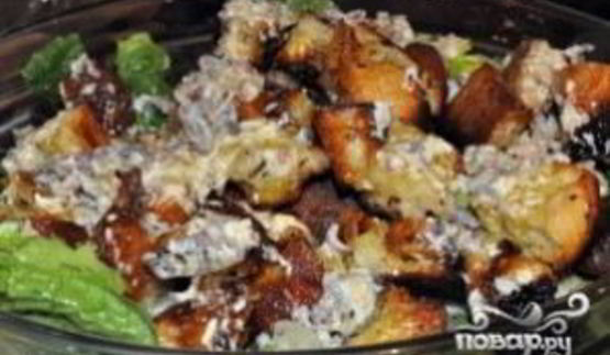 салат цезарь настоящий