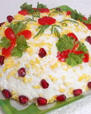 Слоеный салат с говядиной