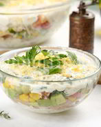 Слоеный салат с тунцом и пекинской капустой