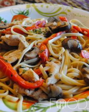 Теплый салат из куриных желудков с опятами Свежесть чувств