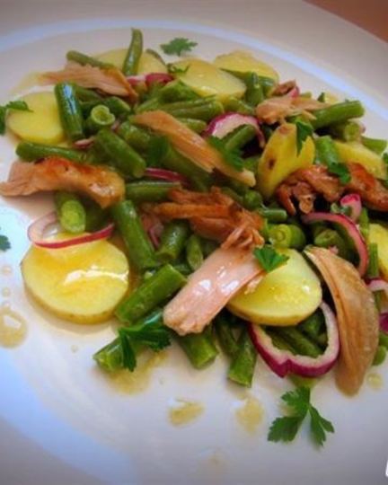 Рецепт салата из спаржевой фасоли под соусом винегрет