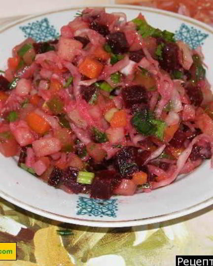 Рецепт салата винегрет с квашеной капустой и свеклой