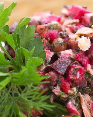 Салат Винегрет с морской капустой и рыбой