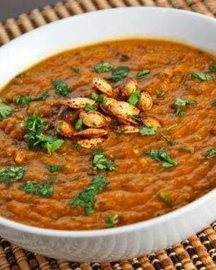 Винегрет-пюре с тыквой и семгой