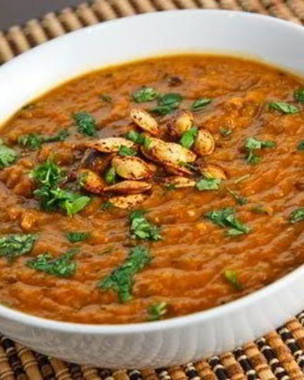 Рецепт винегрета-пюре с тыквой и семгой