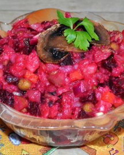 Рецепт винегрета с грибами