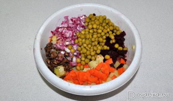 винегрет с грибами