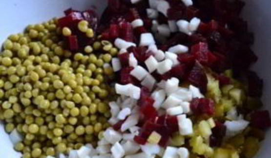 винегрет с кальмарами