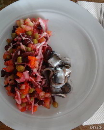 Рецепт винегрета с килькой