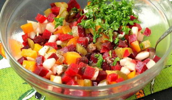 винегрет с маринованной тыквой