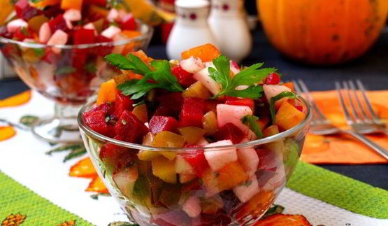 винегрет с маринованной тыквой