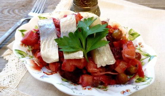 винегрет с соленой сельдью