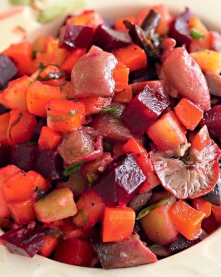 Рецепт винегрета с солеными грибами